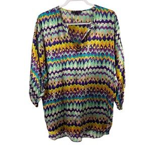 Dora Landa Printed Silk Blouse Top